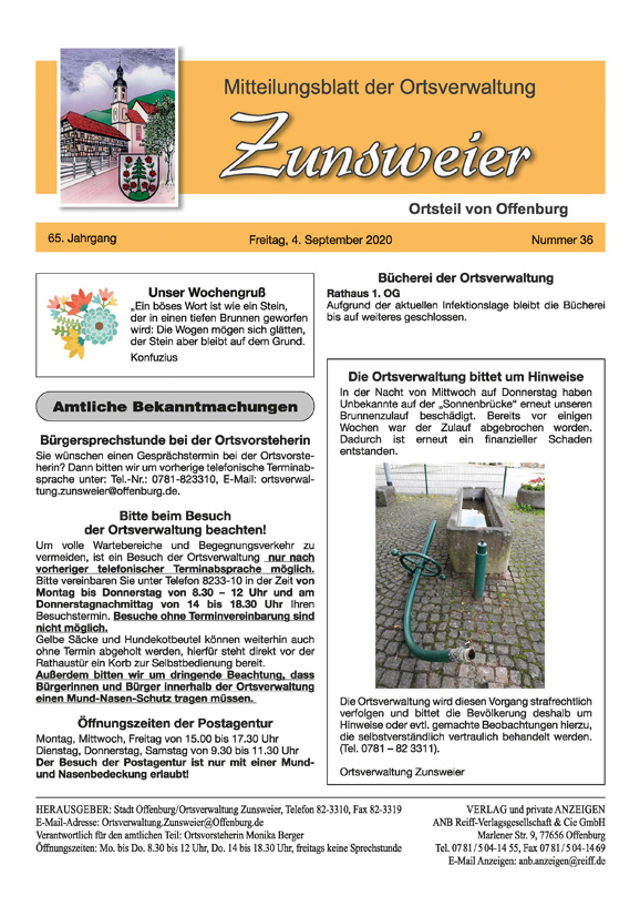Mitteilungsblatt Zunsweier